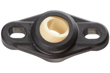 Flange bearings with 2 mounting holes, EFOM, igubal®, spherical ball iglidur® W300