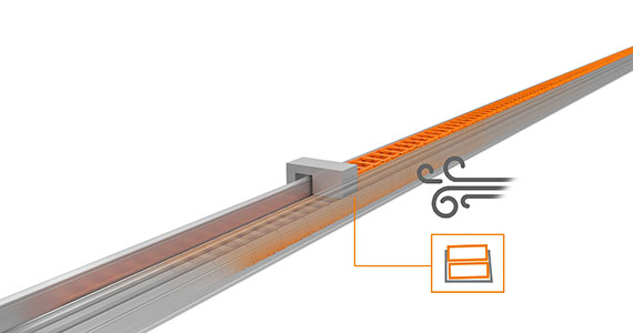 Wind load in long travels