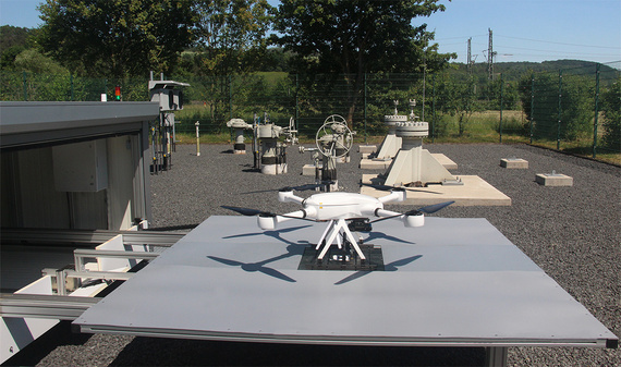 Drone on an extending platform