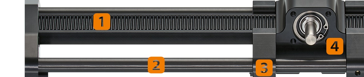 Rack axis from igus in cross section